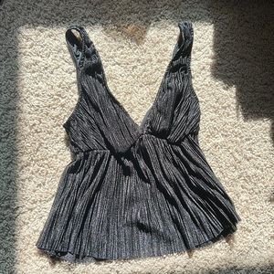 #319 ASOS Pull & Bear Surplice Peplum Babydoll Ribbed Tank Top